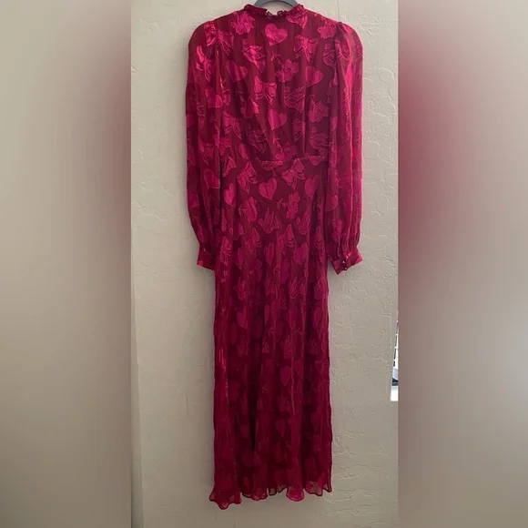 Boden Cassie Devore Midi Tea Dress
Pink Red Heart Dove modest Long Sleeve 2 - Picture 7 of 13